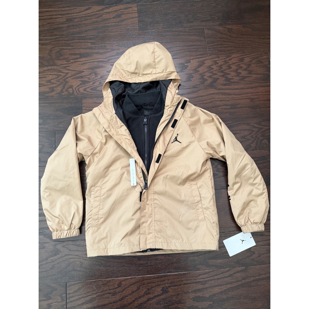 Jordan Boys 3-in-1 Jacket Hemp Tan Black Fleece Liner 95D864-X0L Small 8-10Y